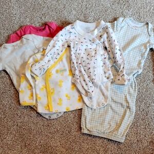Baby Clothing Set with Floral and Duck Prints Newborn Girl.